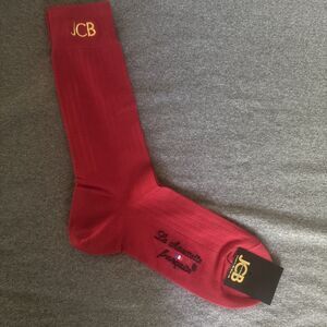 NEW Jean-Charles Boiset Men's JCB Signature Red Socks Size 8-12